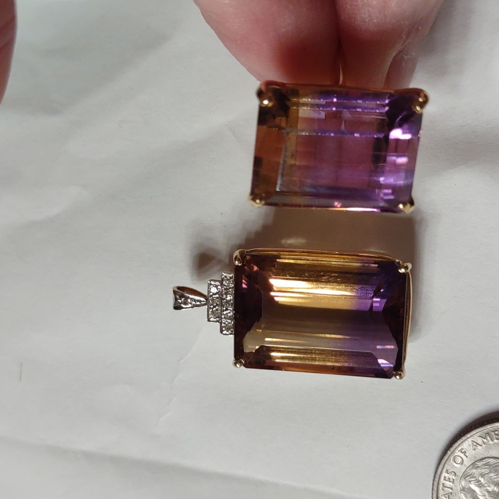 Ametrine ring 14kt yellow gold Large Statement Ring - Picture 15 of 17
